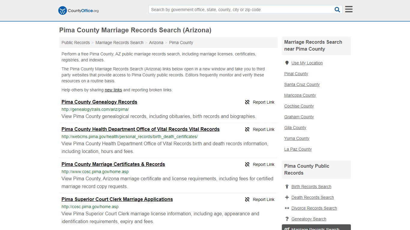 Pima County Marriage Records Search (Arizona) - County Office
